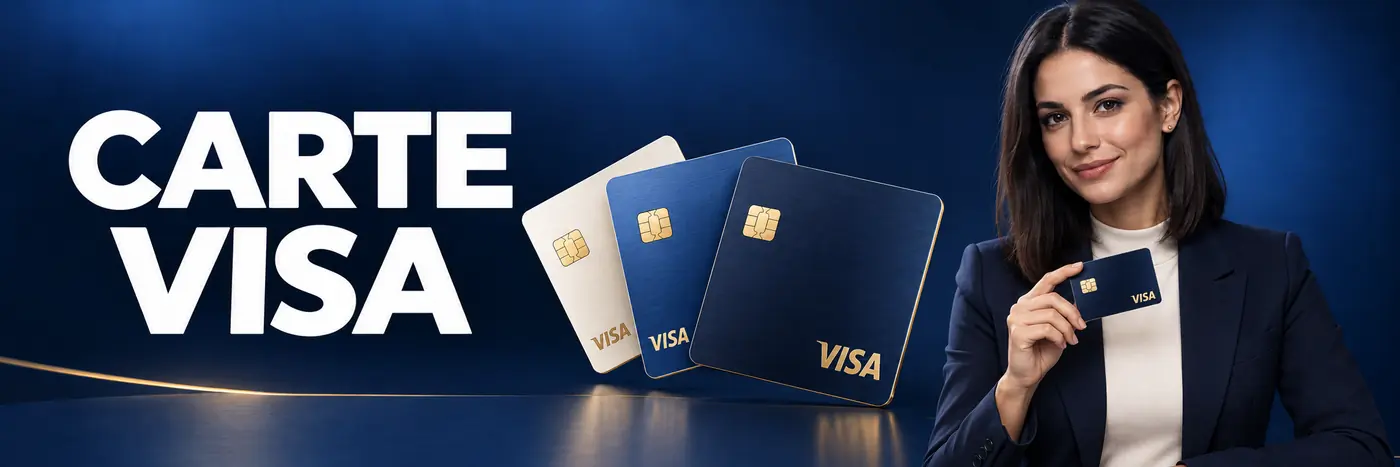 Tre carte Visa e una donna che presenta una carta